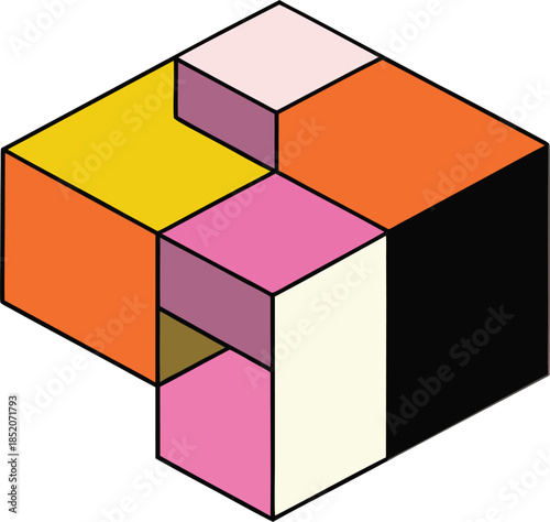 Heavy block geometry with minimal brutalist effect