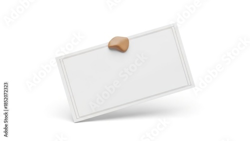 Blank white name tag isolated on white background