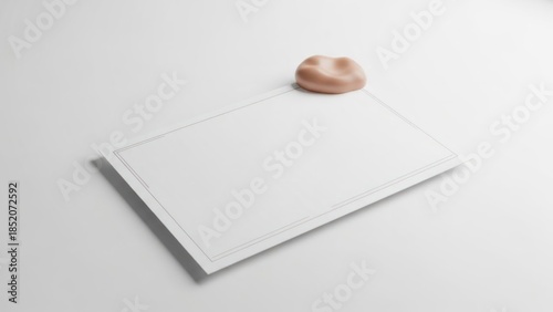 Minimalist composition with paper and abstract sculpture