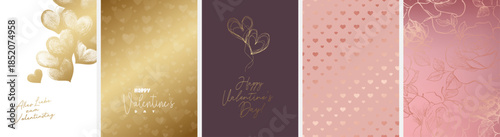 5 moderne und süße Grußkarten zu Valentinstag in deutscher und englischer Sprache sowie im Din Format. Moderne perfekte Typo + harmonische Farben + Motive & Hintergründe selektierbar und verwendbar