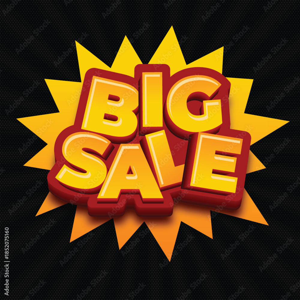 Fototapeta premium Big Sale Logo Badge – 3D Discount Promotion Emblem