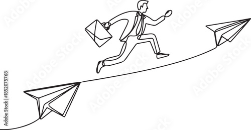  A visual representation of a person leading the way or finding opportunities, often used to depict forward-thinking and development.