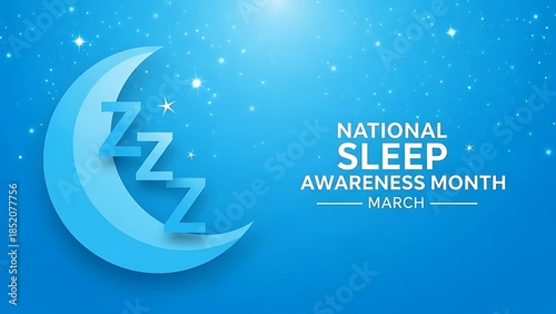 Plakat National sleep awareness month march poster