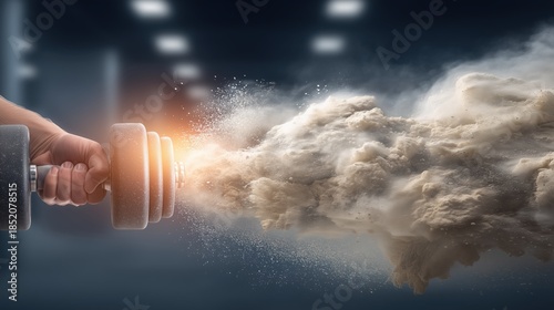 Dumbbell Throwing Powder Cloud