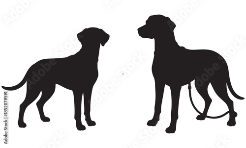 Dog silhouette vector illustration isolated on a white background
