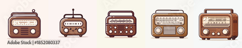 a collection of funny old radio vectors
