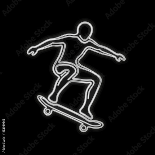 a human figure skateboarding
