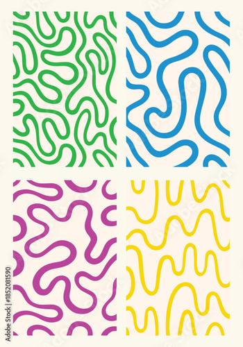 Twisted lines, fluid, curved, wiggling stripes, waves vector background