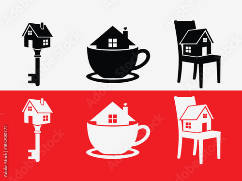 Real estate and home ownership icons