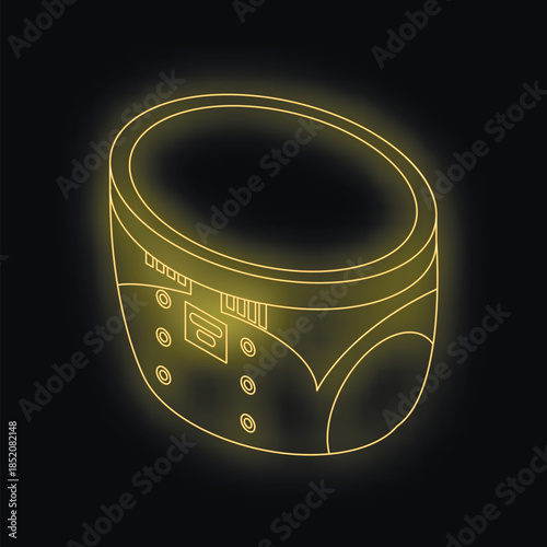 Glowing outline of a smart diaper showcasing innovative technology in baby care