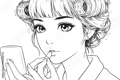 Modern Anime Female Design - Vector Drawing