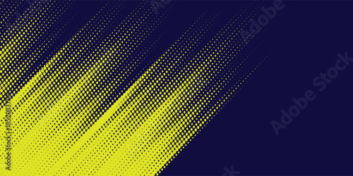 Yellow halftone on blue background. Vector dotted sparkles or halftone shine pattern texture Pop Art Style Background. vector eps10