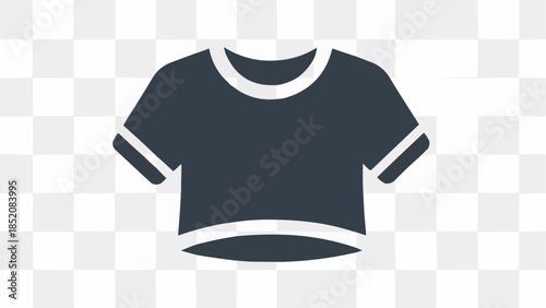 Simple Dark Crop Top T-Shirt Icon Graphic.