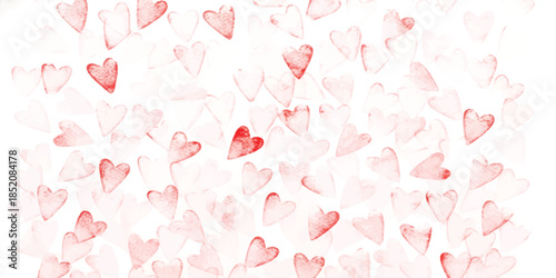 Romantic background featuring a multitude of small red and pink hearts, perfect for valentine's day celebration