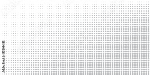 Halftone gradient. Dotted gradient, smooth dots spraying and halftones dot background seamless horizontal geometric pattern vector template set modern circle background modern