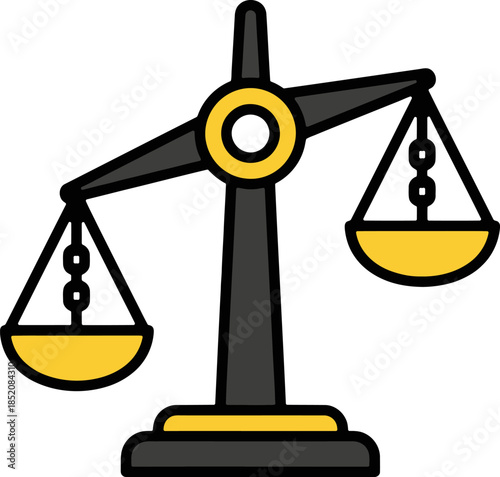 Balanced Scales of Justice and Equality Illustration