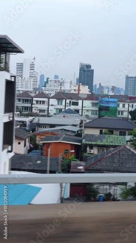 View of Bangkok through the car window.