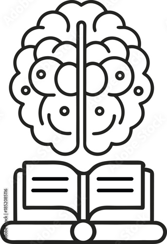 Brain Learning Logo with Icons for Knowledge, Growth and Innovation