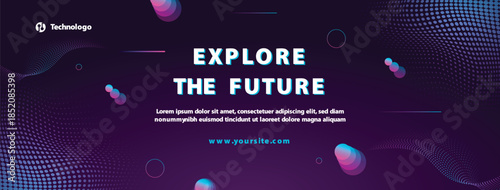 Futuristic explore the future concept with purple background