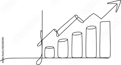  A visual representation of increasing data or statistics over time, commonly associated with financial success, market performance, and positive business trends.
