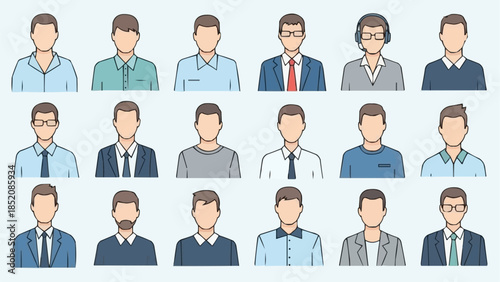 Diverse Group of Professional Men and Women in Business Attire.