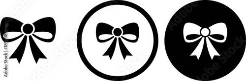 Minimalist Decorative Ribbon Bow Icon Set for Gifts and Celebrations