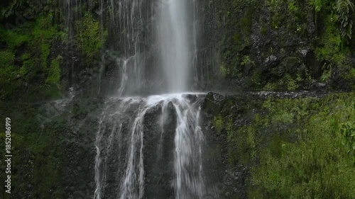 detail of awaterfall in Levada das 25 Fontes, Madeira 