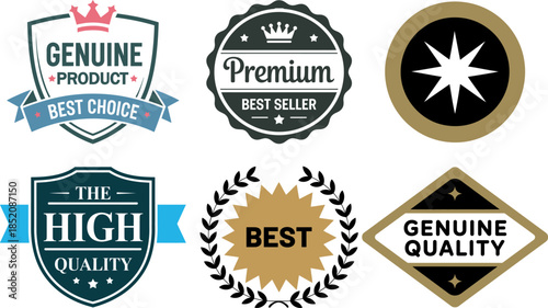 Premium Quality Badge Collection and Retro Commercial Marketing Emblems