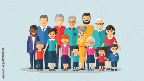 Diverse Group of People Standing Together.