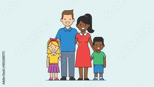 Diverse Family Standing Together Smiling.