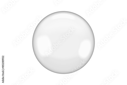 Big translucent gray 3D crystal glass ball sphere with glares