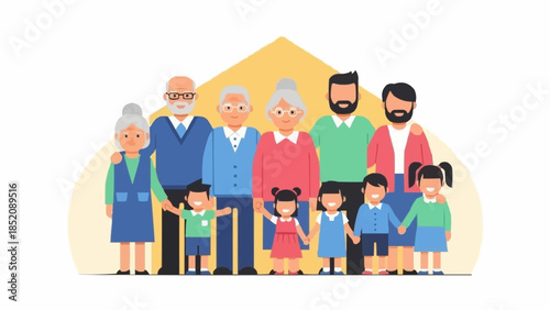 Diverse Family Group Standing Together.