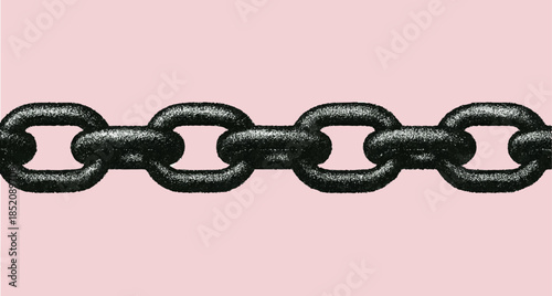 Metal Chain Link Strength Symbol on Pink Background