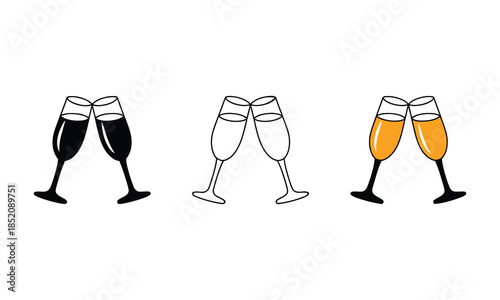 Three Styles Of Clinking Champagne Glasses