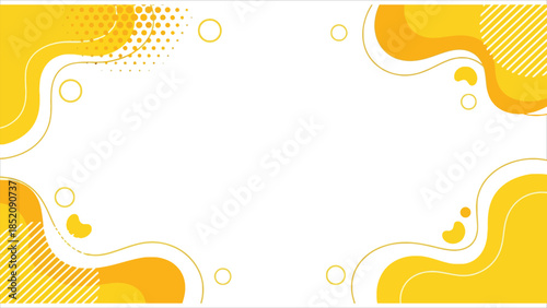 Modern Abstract Background with Vibrant Yellow and Orange Wavy Shapes
