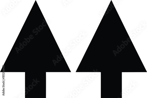 Two computer mouse cursor icons, Two black computer cursor arrows one active and one inactive isolated vector illustration