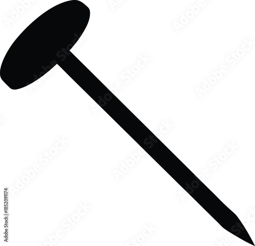 Collection of black nail, screw nail glyph icon