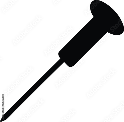 Collection of black nail, screw nail glyph icon