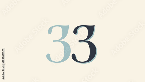 Elegant 33rd Anniversary Number Design with Subtle Texture on a Light Beige Background