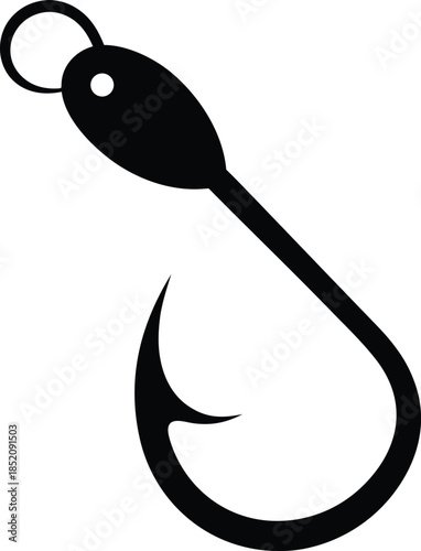 fishing hook icon, Fish hook logo icon. Fishing hook silhouette vector illustration