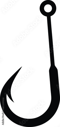 fishing hook icon, Fish hook logo icon. Fishing hook silhouette vector illustration