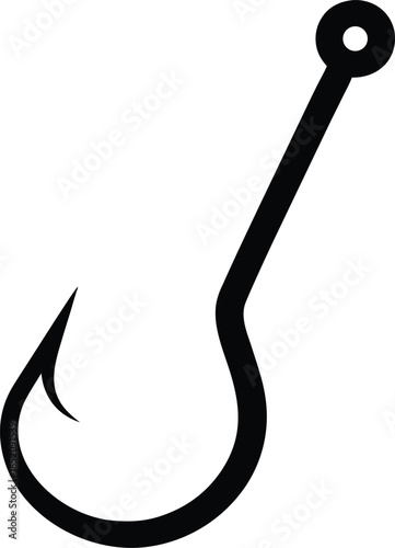 fishing hook icon, Fish hook logo icon. Fishing hook silhouette vector illustration