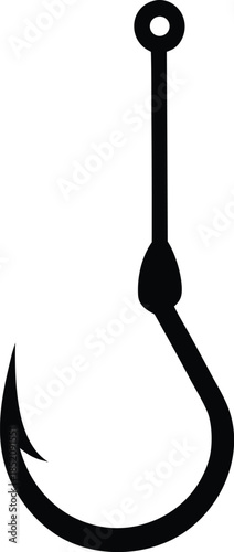 fishing hook icon, Fish hook logo icon. Fishing hook silhouette vector illustration