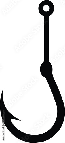 fishing hook icon, Fish hook logo icon. Fishing hook silhouette vector illustration