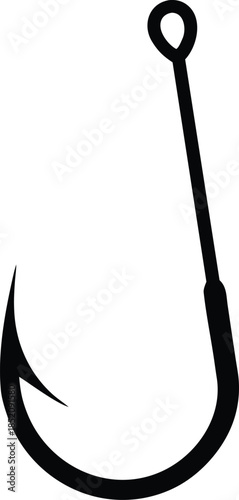 fishing hook icon, Fish hook logo icon. Fishing hook silhouette vector illustration
