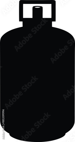 Gas cylinder black silhouette vector, Gas cylinder icon vector illustration isolated