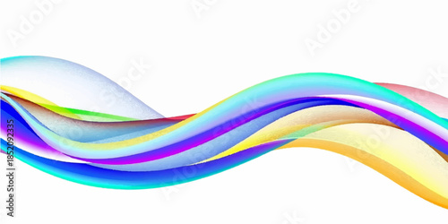 Abstract colorful background featuring a fluid rainbow wave design with vibrant blue and violet light curves in a motion swirl pattern for a modern vector illustration banner