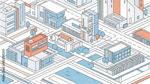 Aerial view of an industrial complex with various buildings and structures