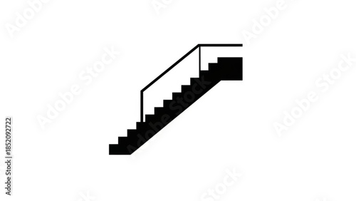 Simple black staircase illustration