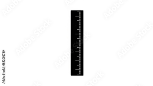 Black metal ruler on isolated